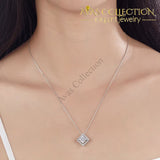 1 Carat Princess Cut Simulated Diamond 925 Sterling Silver Pendant Necklace - Avas Collection