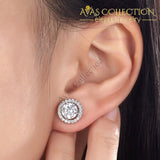 2.5 Carat Round Halo (Removable) Stud Solid 925 Sterling Silver Earrings Jewelry