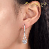 1 Carat Simulated Diamond Round Cut 925 Sterling Silver  Dangle Earrings Jewelry - Avas Collection