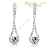 1 Carat Simulated Diamond Round Cut 925 Sterling Silver  Dangle Earrings Jewelry - Avas Collection