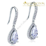 2 Carat Simulated Diamond Pear Cut Dangle Drop Sterling 925 Silver Earrings