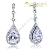 Pear Cut Simulated Diamond Vintage Dangle 925 Sterling Silver Earrings