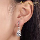 Pear Cut Simulated Diamond Vintage Dangle 925 Sterling Silver Earrings