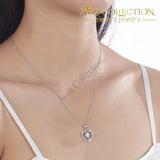 Simulated Diamond Heart 925 Sterling Silver Pendant Necklace