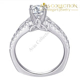 1.5Ct White Round Solid 925 Sterling Silver Wedding Set/ High Polished - Avas Collection