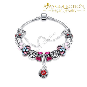 Purple Passion Petite Emblem Pandora Inspired Bracelet Made with Swarovski Elements - Avas Collection