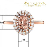 925 Silver&Rose Gold Fill Oval Champagne Ring - Avas Collection